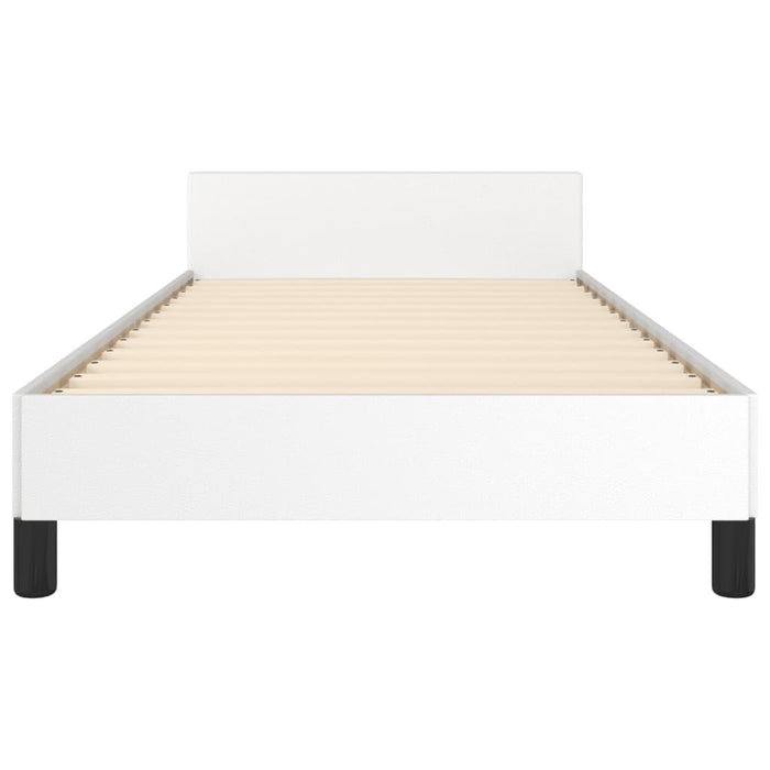 Cadru de pat cu tăblie, alb, 100x200 cm, piele ecologică - WALTI WALTI