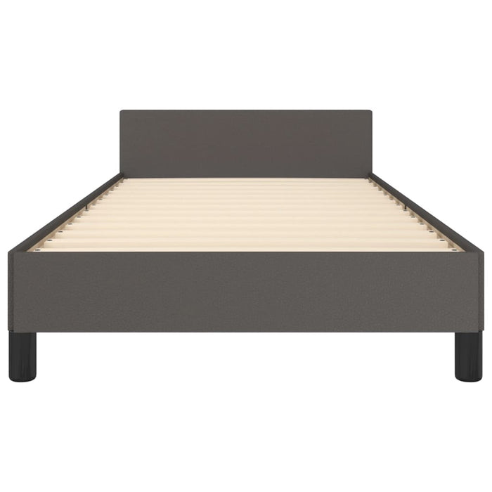 Cadru de pat cu tăblie, gri, 100x200 cm, piele ecologică - WALTI WALTI