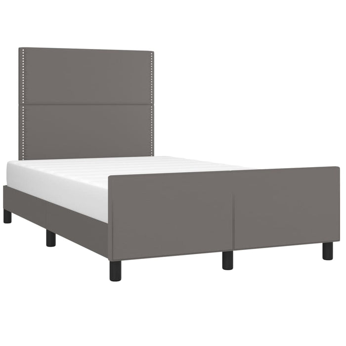 Cadru de pat cu tăblie, gri, 120x200 cm, piele ecologică - WALTI WALTI