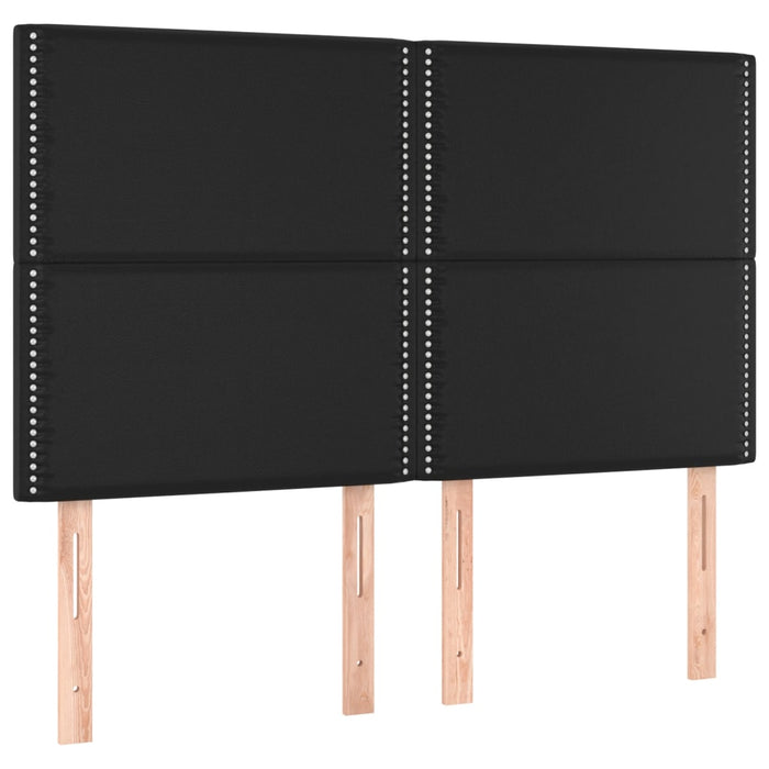 Cadru de pat cu tăblie, negru, 140x190 cm, piele ecologică - WALTI WALTI