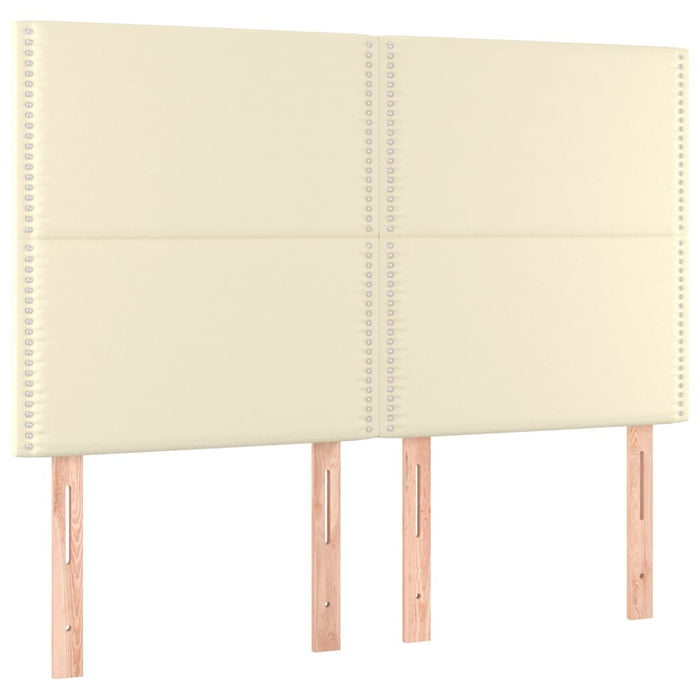 Cadru de pat cu tăblie, crem, 140x190 cm, piele ecologică WALTI