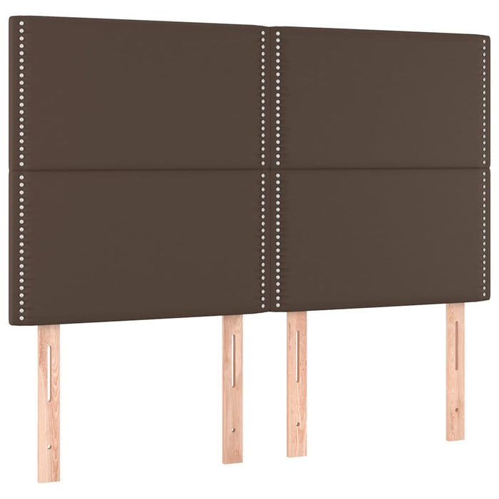 Cadru de pat cu tăblie, maro, 140x190 cm, piele ecologică WALTI