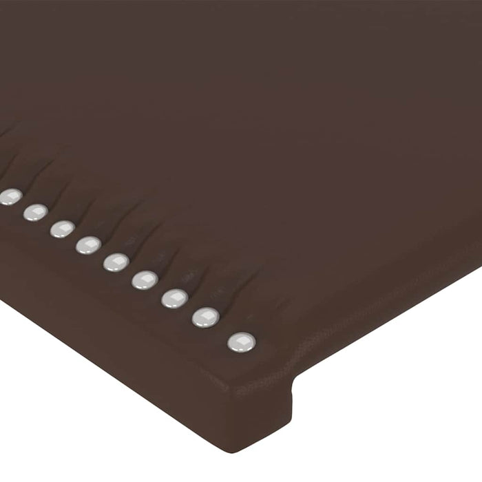 Cadru de pat cu tăblie, maro, 140x190 cm, piele ecologică WALTI