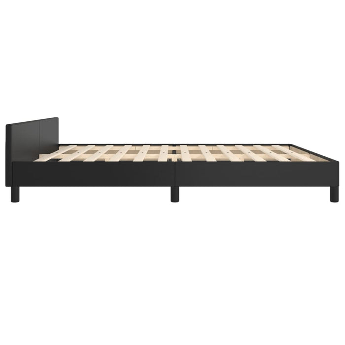 Cadru de pat cu tăblie, negru, 200x200 cm, piele ecologică - WALTI WALTI