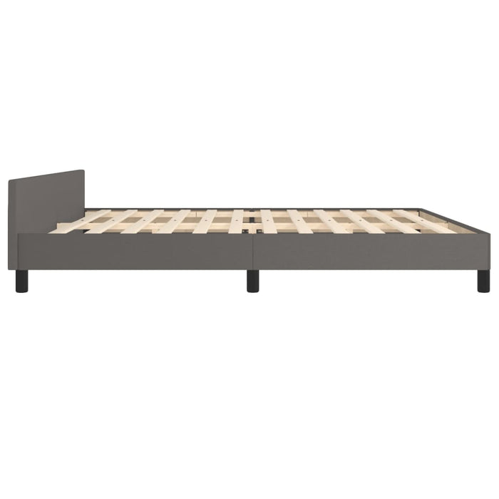 Cadru de pat cu tăblie, gri, 200x200 cm, piele ecologică - WALTI WALTI