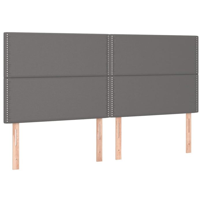 Cadru de pat cu tăblie, gri, 200x200 cm, piele ecologică - WALTI WALTI