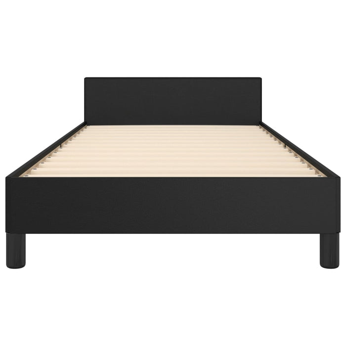 Cadru de pat cu tăblie, negru, 90x190 cm, piele ecologică - WALTI WALTI