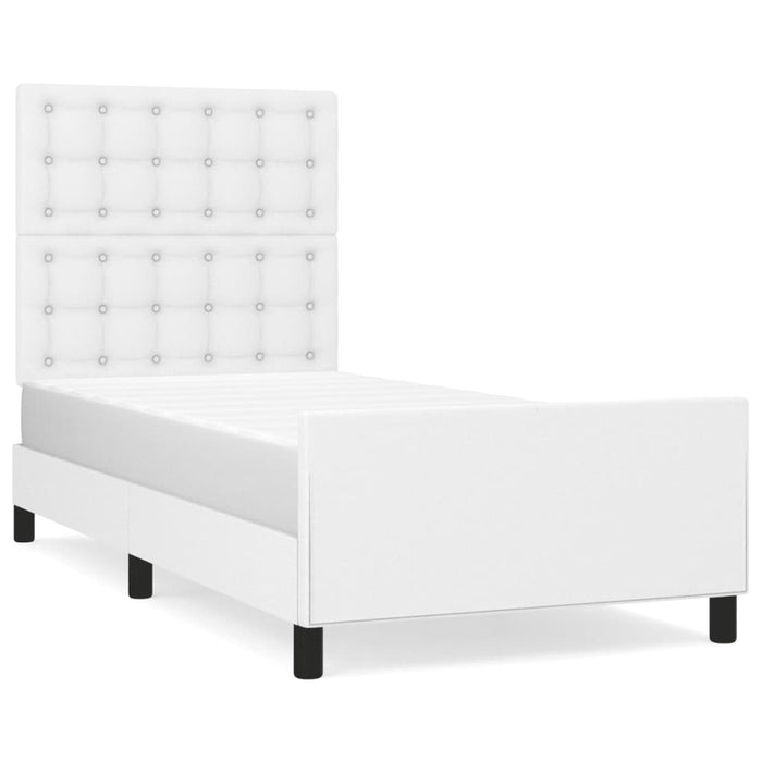 Cadru de pat cu tăblie, alb, 90x190 cm, piele ecologică - WALTI WALTI
