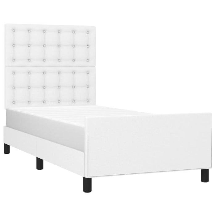 Cadru de pat cu tăblie, alb, 90x190 cm, piele ecologică - WALTI WALTI