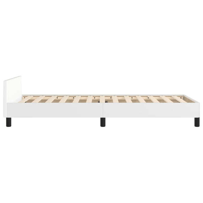 Cadru de pat cu tăblie, alb, 90x190 cm, piele ecologică - WALTI WALTI