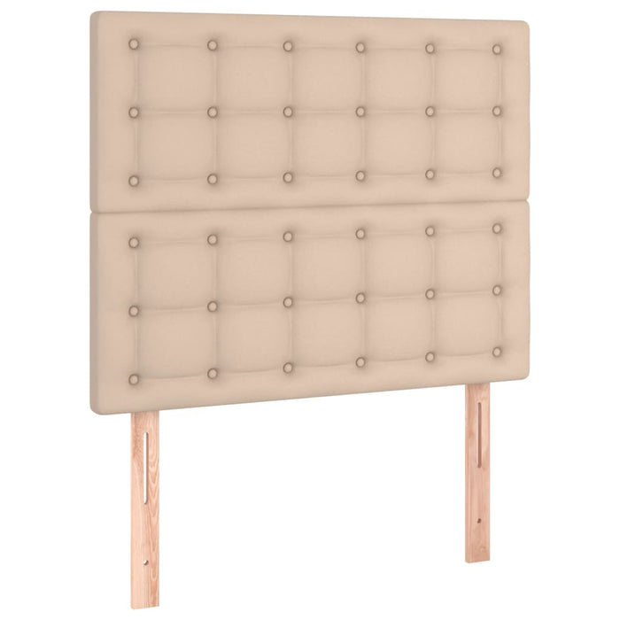 Cadru de pat cu tăblie, cappuccino, 90x190 cm, piele ecologică WALTI