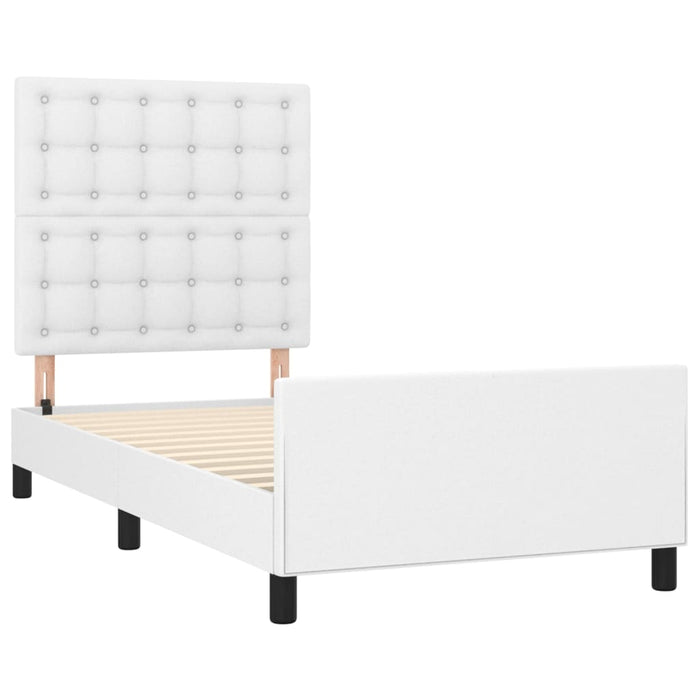 Cadru de pat cu tăblie, alb, 90x200 cm, piele ecologică - WALTI WALTI