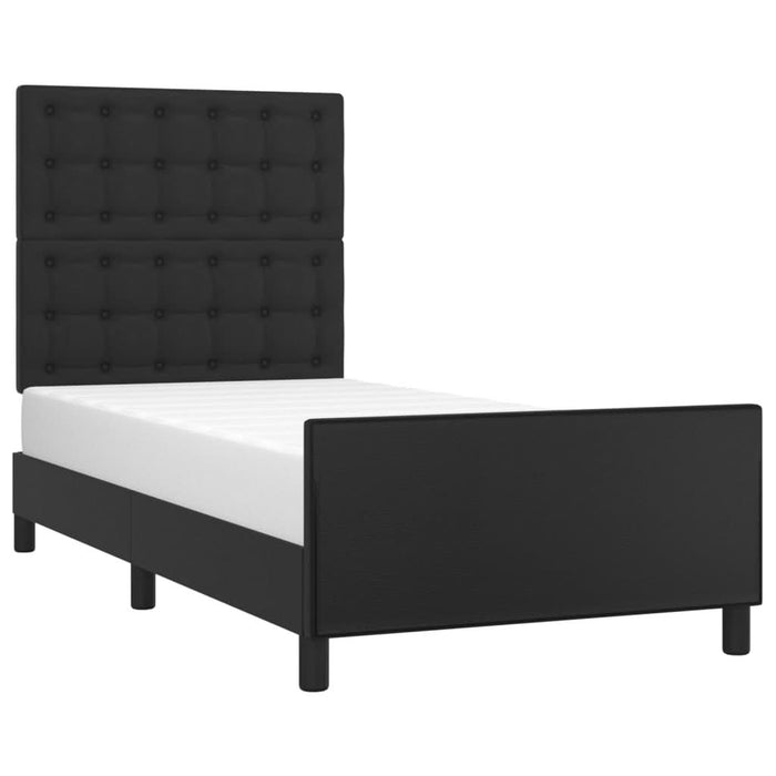 Cadru de pat cu tăblie, negru, 100x200 cm, piele ecologică - WALTI WALTI