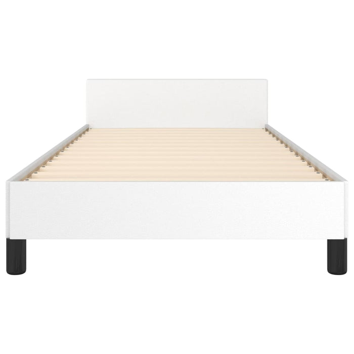 Cadru de pat cu tăblie, alb, 100x200 cm, piele ecologică - WALTI WALTI