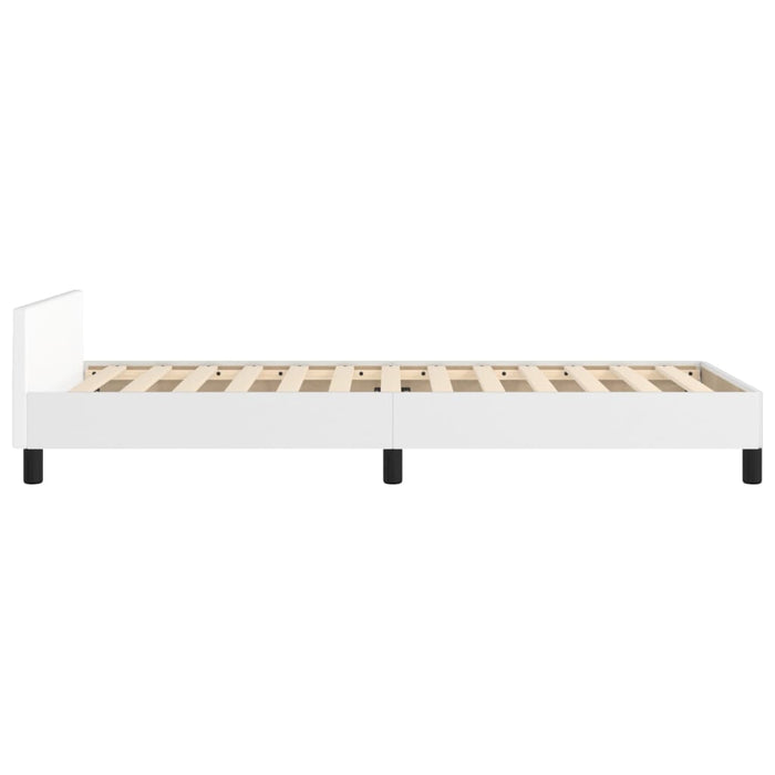 Cadru de pat cu tăblie, alb, 100x200 cm, piele ecologică - WALTI WALTI