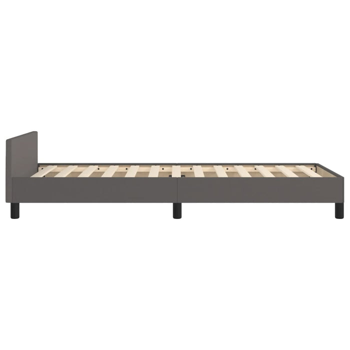 Cadru de pat cu tăblie, gri, 100x200 cm, piele ecologică - WALTI WALTI