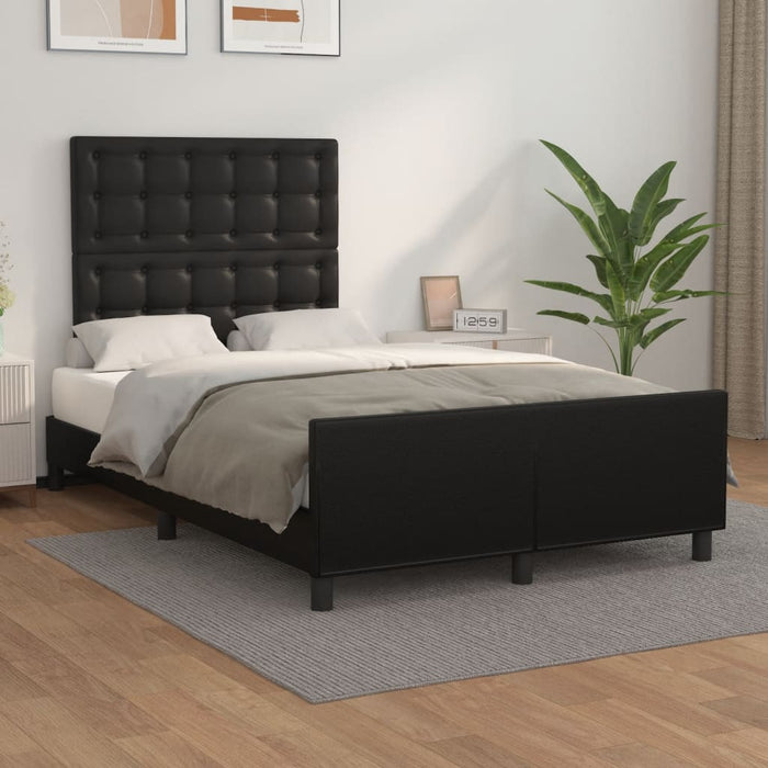 Cadru de pat cu tăblie, negru, 120x200 cm, piele ecologică - WALTI WALTI