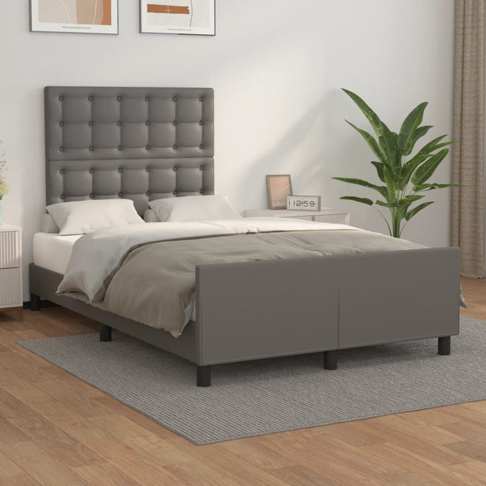 Cadru de pat cu tăblie, gri, 120x200 cm, piele ecologică - WALTI WALTI