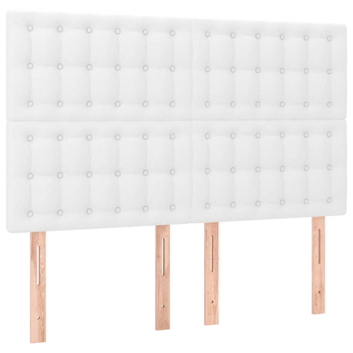 Cadru de pat cu tăblie, alb, 140x190 cm, piele ecologică - WALTI WALTI