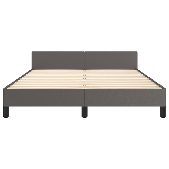 Cadru de pat cu tăblie, gri, 140x190 cm, piele ecologică - WALTI WALTI