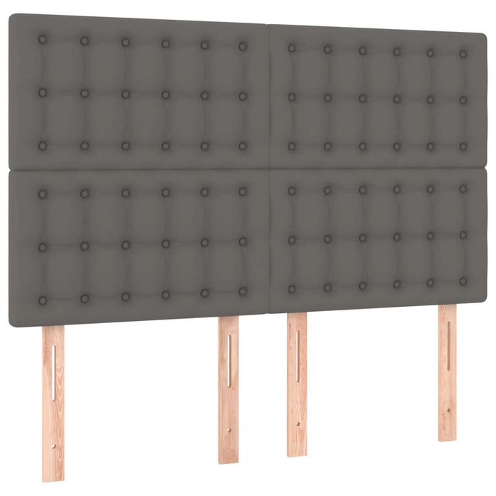 Cadru de pat cu tăblie, gri, 140x190 cm, piele ecologică - WALTI WALTI