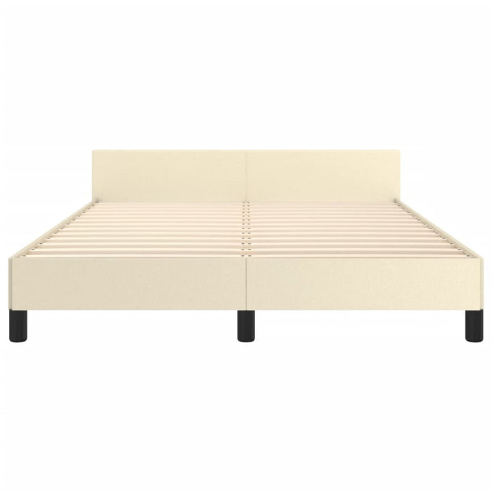 Cadru de pat cu tăblie, crem, 140x200 cm, piele ecologică - WALTI WALTI