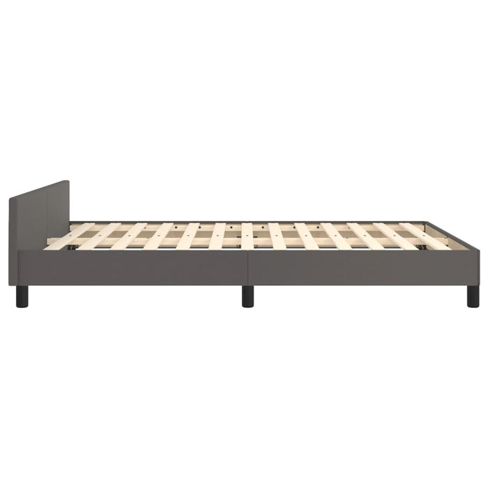 Cadru de pat cu tăblie, gri, 140x200 cm, piele ecologică - WALTI WALTI