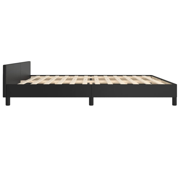 Cadru de pat cu tăblie, negru, 200x200 cm, piele ecologică - WALTI WALTI
