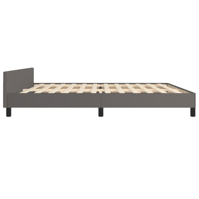 Cadru de pat cu tăblie, gri, 200x200 cm, piele ecologică - WALTI WALTI