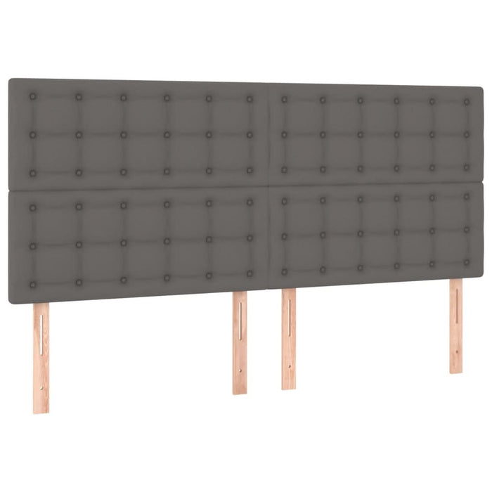 Cadru de pat cu tăblie, gri, 200x200 cm, piele ecologică - WALTI WALTI