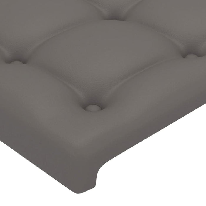 Cadru de pat cu tăblie, gri, 200x200 cm, piele ecologică - WALTI WALTI