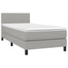 Pat box spring cu saltea, gri deschis, 80x200 cm, textil - WALTI WALTI