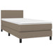 Pat box spring cu saltea, gri taupe, 80x200 cm, textil - WALTI WALTI