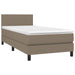 Pat box spring cu saltea, gri taupe, 100x200 cm, textil - WALTI WALTI