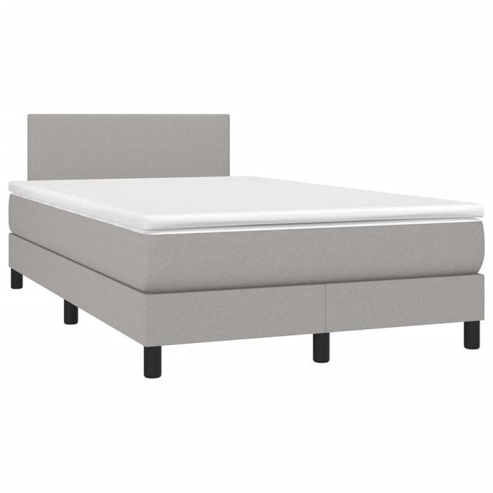 Pat box spring cu saltea, gri deschis, 120x200 cm, textil - WALTI WALTI