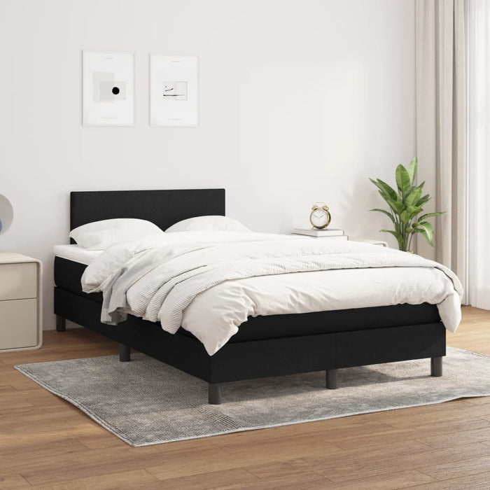 Pat box spring cu saltea, negru, 120x200 cm, textil - WALTI WALTI