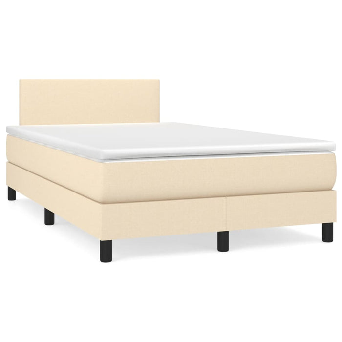 Pat box spring cu saltea, crem, 120x200 cm, textil - WALTI WALTI