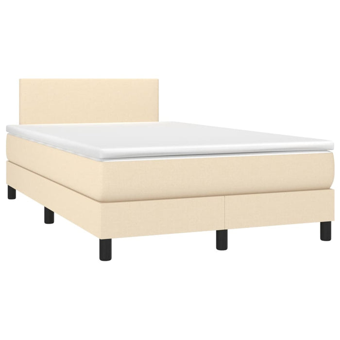 Pat box spring cu saltea, crem, 120x200 cm, textil - WALTI WALTI
