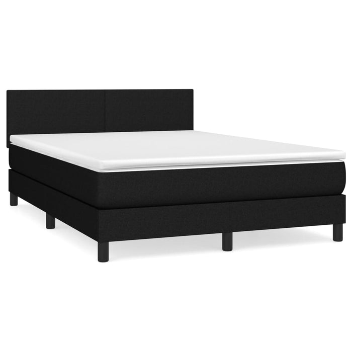 Pat box spring cu saltea, negru, 140x200 cm, textil - WALTI WALTI