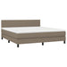 Pat box spring cu saltea, gri taupe, 160x200 cm material textil - WALTI WALTI