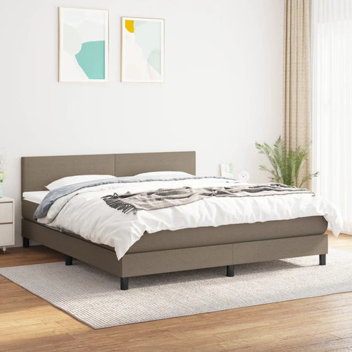 Pat continental cu saltea, gri taupe, 180x200 cm, textil - WALTI WALTI