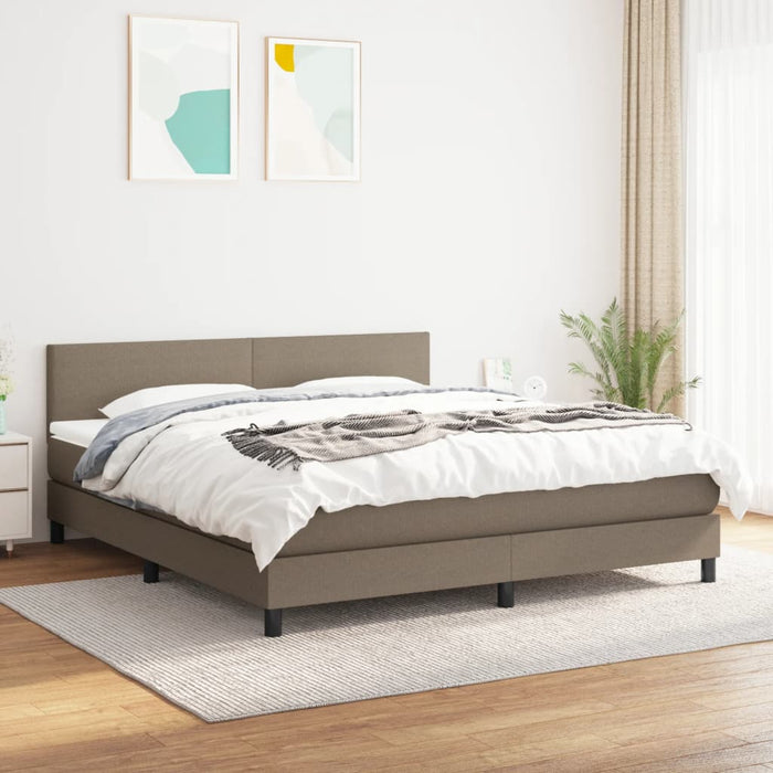 Pat continental cu saltea, gri taupe, 180x200 cm, textil - WALTI WALTI
