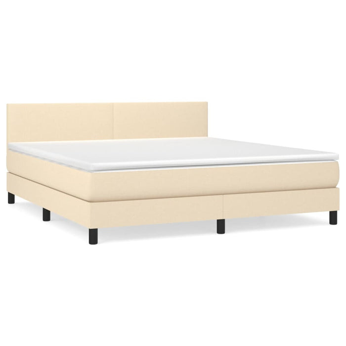 Pat continental cu saltea, crem, 180x200 cm, textil - WALTI WALTI