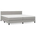 Pat box spring cu saltea, gri deschis, 200x200 cm, textil - WALTI WALTI
