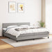 Pat box spring cu saltea, gri deschis, 200x200 cm, textil - WALTI WALTI