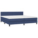 Pat box spring cu saltea, albastru, 200x200 cm, textil - WALTI WALTI