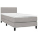 Pat box spring cu saltea, gri deschis, 90x190 cm, textil - WALTI WALTI