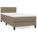 Pat box spring cu saltea, gri taupe, 90x200 cm, textil - WALTI WALTI
