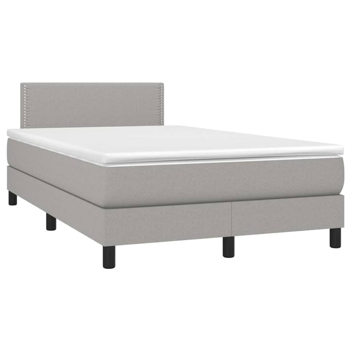 Pat box spring cu saltea, gri deschis, 120x200 cm, textil - WALTI WALTI