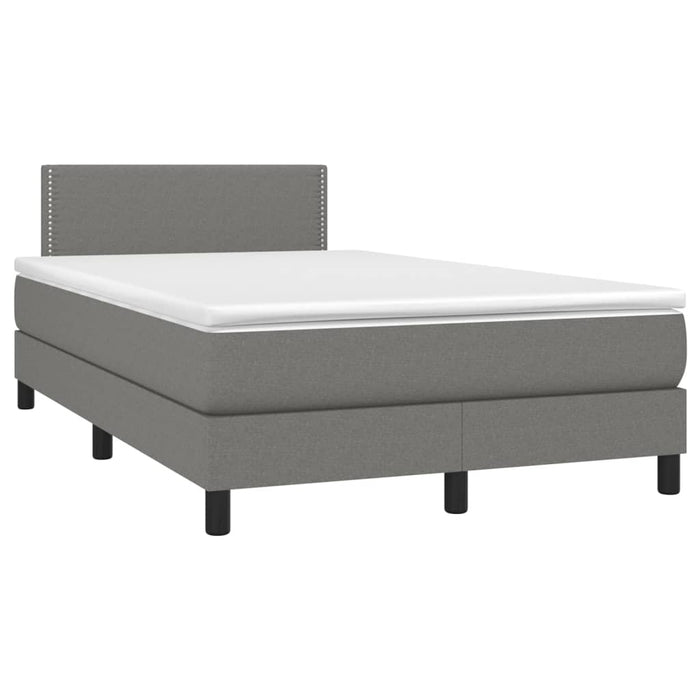 Pat box spring cu saltea, gri închis, 120x200 cm, textil - WALTI WALTI